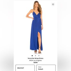 MISA Los Angeles Cobalt Wrap Cocktail Dress from Revolve